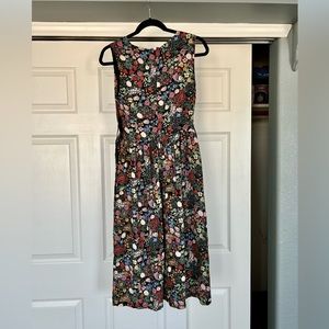 TOPSHOP Floral Midi Dress Cut Out Detail US Size 8